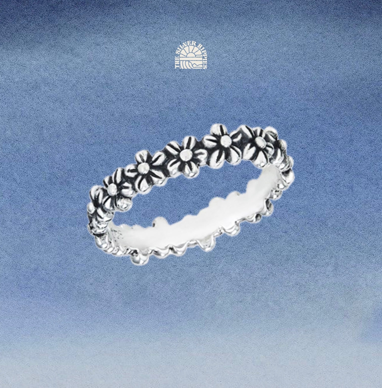 Sterling Flower Band Ring